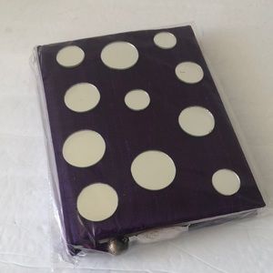 Unique Paperchase Vtg Purple Silk Blank Notebook W Round Mirrors Handmade